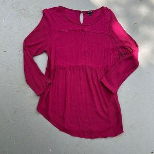 Torrid Gauze Keyhole Long Sleeve Babydoll Top Size 2